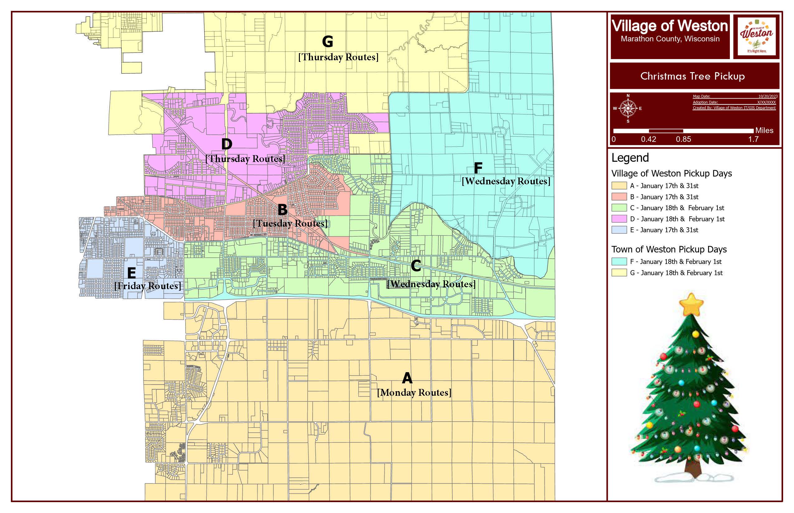 Christmas Tree Pickup Map to Use