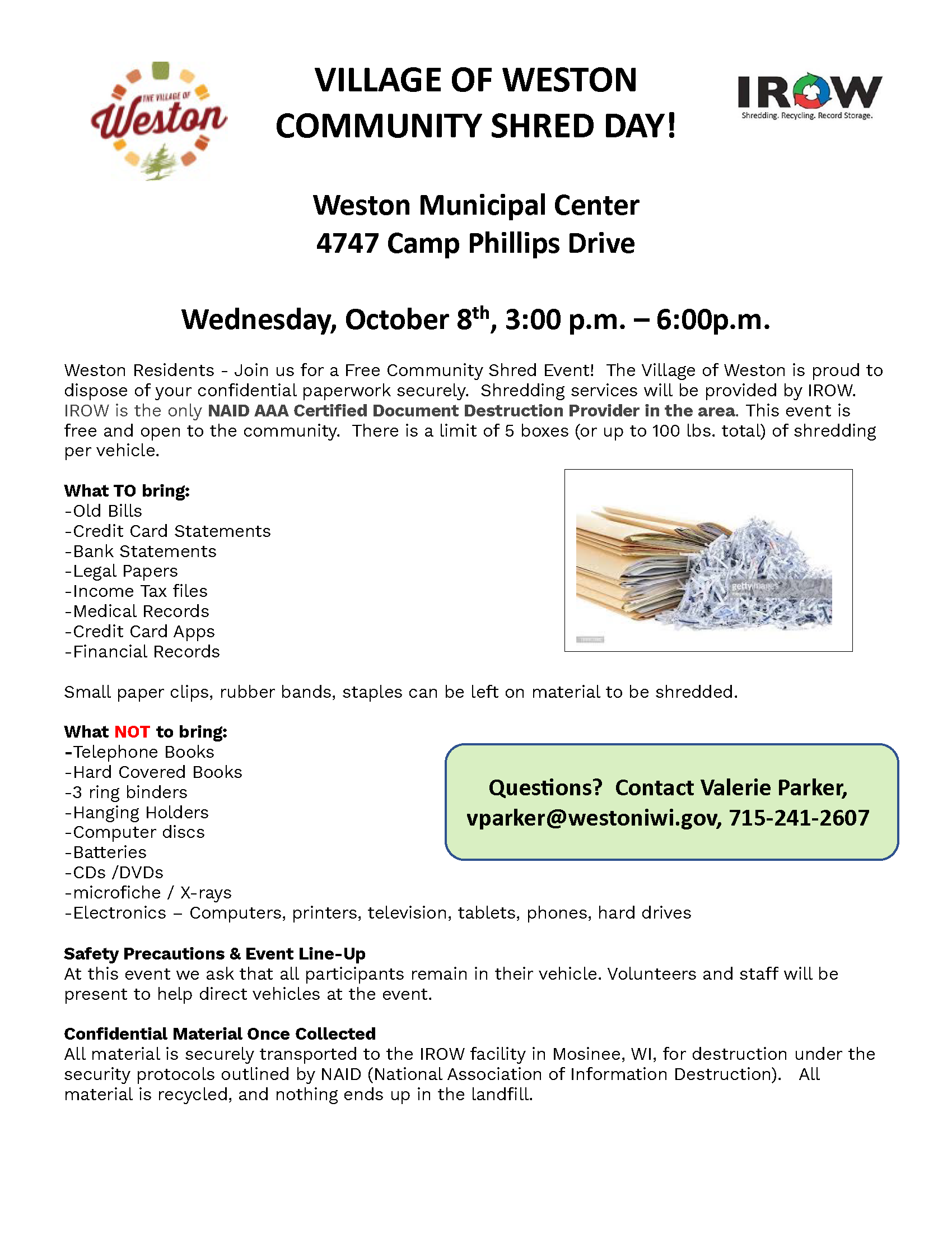 2025 10-08 Paper Shred Day Event Flyer