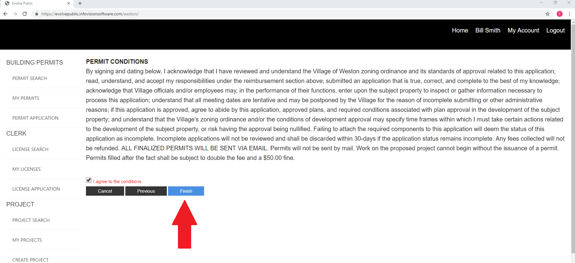 8 agree and submit application