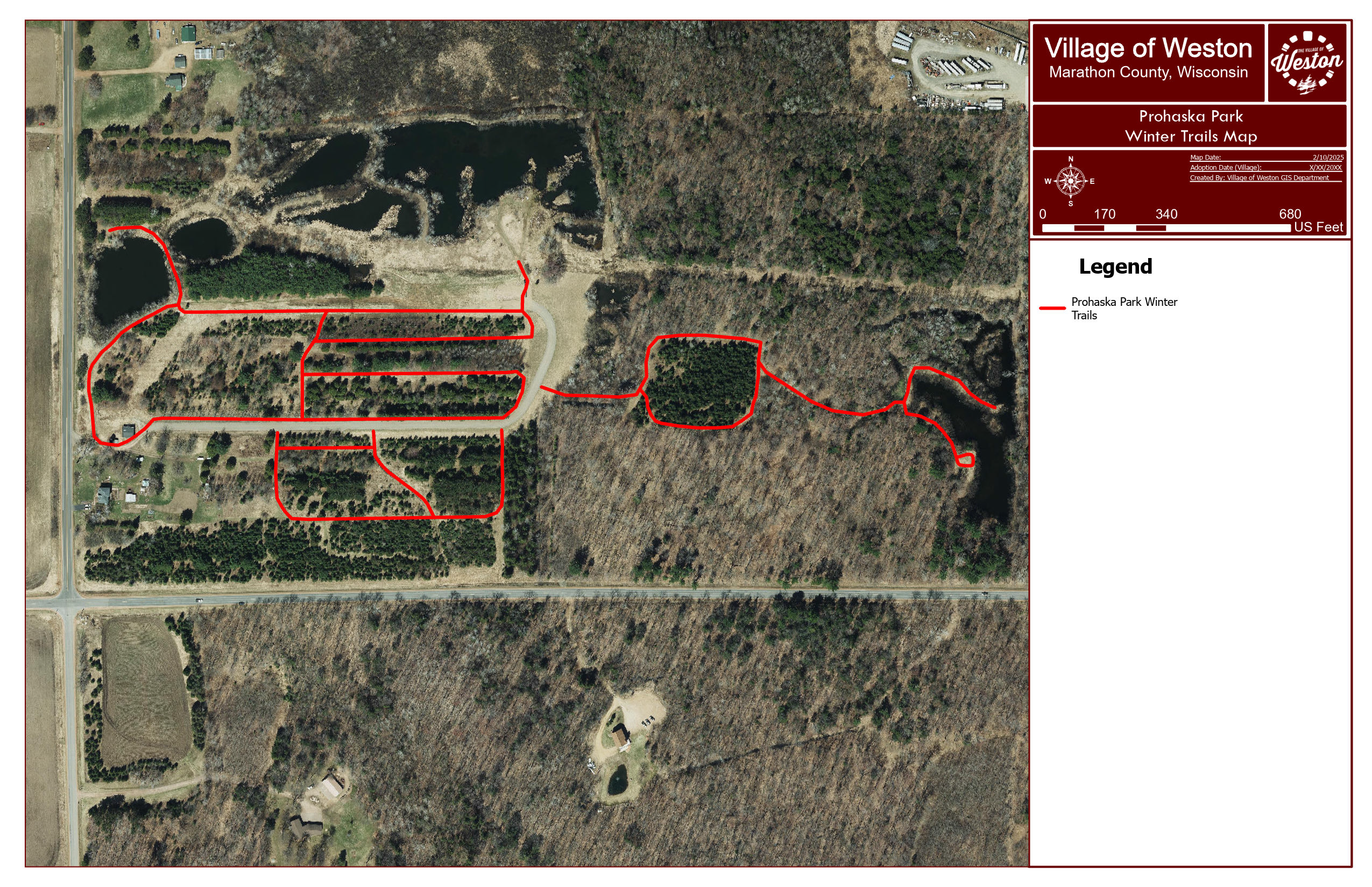 Prohaska Park Winter Trails Map