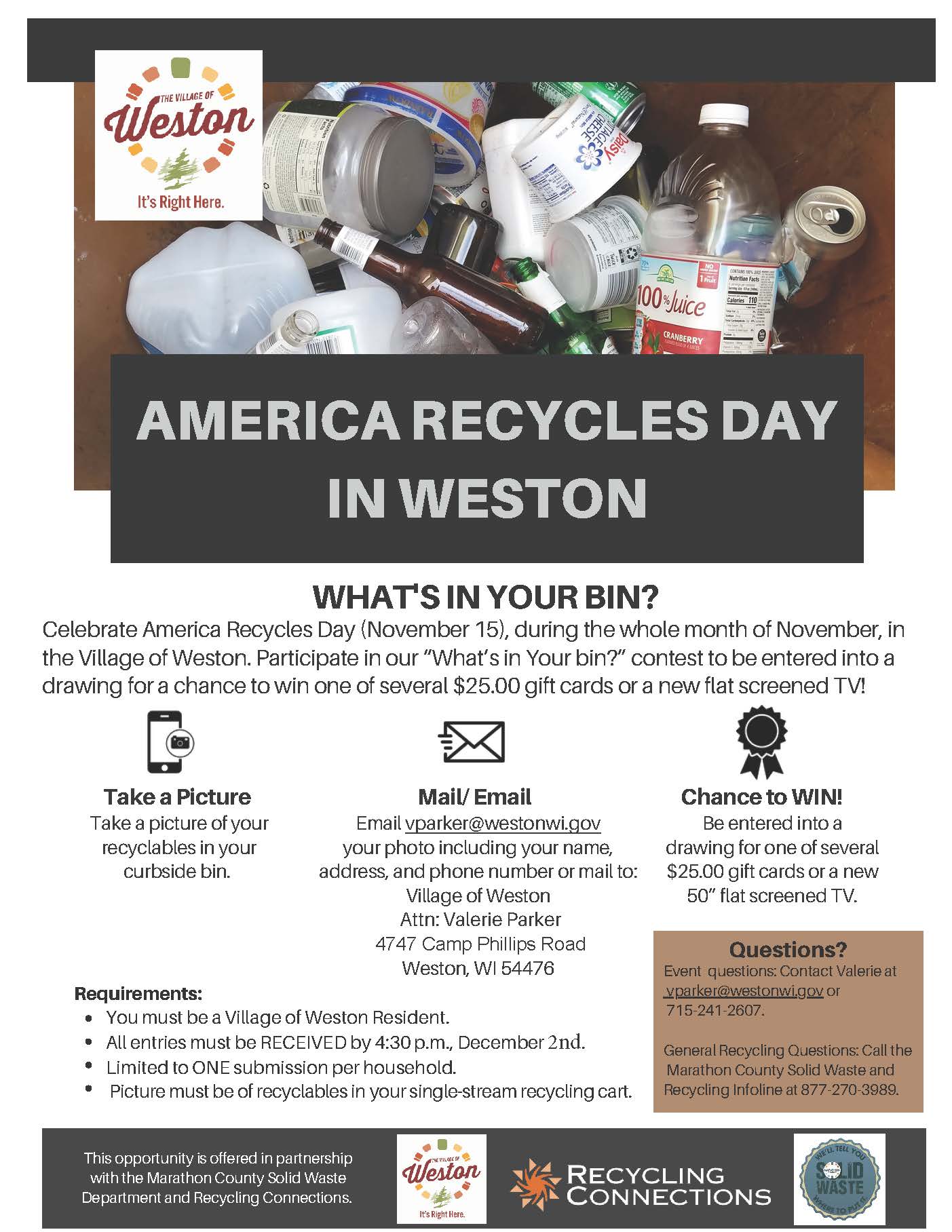 2024 November America Recycles Day Event  Flyer